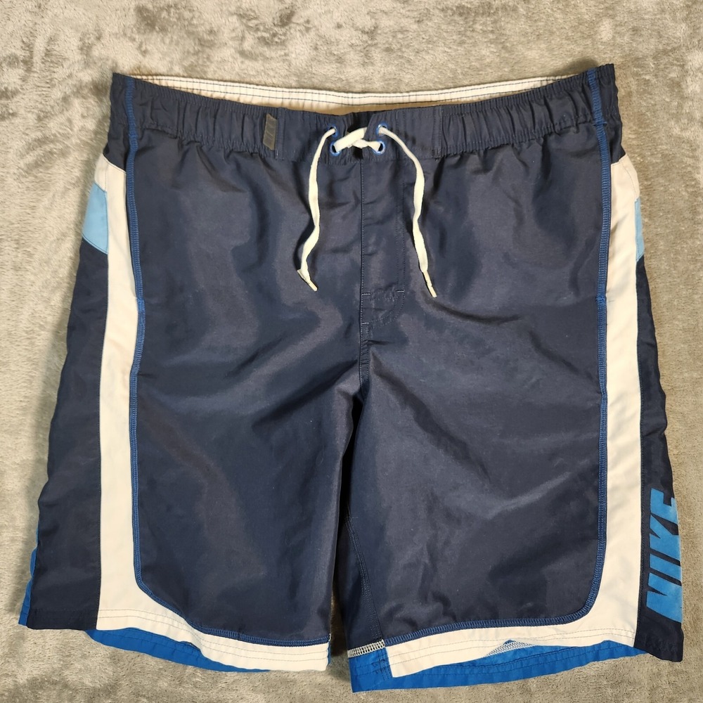 Nike Swim Shorts Men's Medium M Blue Drawstring